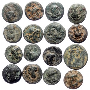 16 Greek AE coins (Bronze, 40.50g)