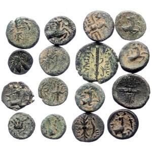 16 Greek AE coins (Bronze, 37.20g)