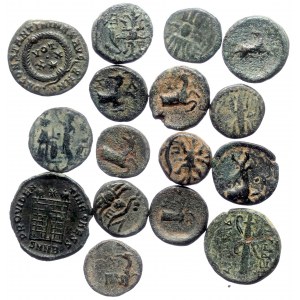 16 Greek AE coins (Bronze, 40.90g)