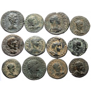 12 Roman Provincial AE coins (Bronze, 72.76g)