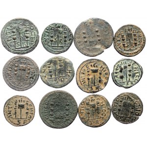 12 Roman Provincial AE coins (Bronze, 72.76g)