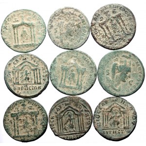 9 Roman Provincial AE coins (Bronze, 142.76g)