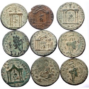 9 Roman Provincial AE coins (Bronze, 149.32g)
