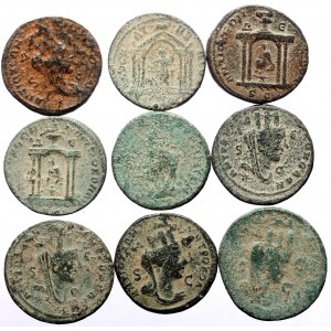 9 Roman Provincial AE coins (Bronze, 140.85g)