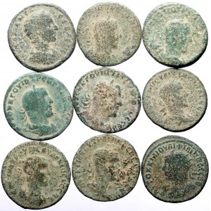 9 Roman Provincial AE coins (Bronze, 152.90g)
