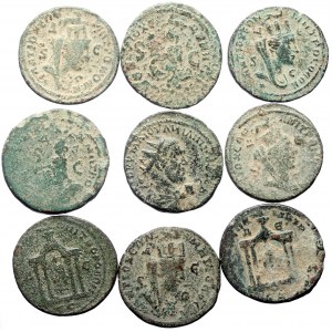 9 Roman Provincial AE coins (Bronze, 150.90g)