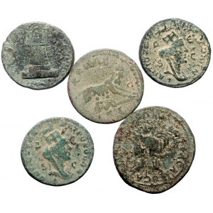 5 Roman Provincial AE coins (Bronze, 81.40g)