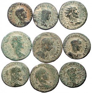 9 Roman Provincial AE coins (Bronze, 126.80g)