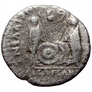 Augustus. 27 BC-AD 14. AR Denarius (Silver, 16mm, 2.99g). Lugdunum (Lyon) mint. Struck 2 BC-AD 12.
