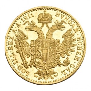 FJI. 1848-1916, dukát 1911, 3.496g, zc.nep.hr., zc.nep.rysky