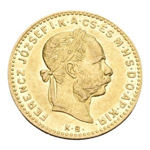 FJI. 1848-1916, 4 zlatník 1889 KB, pouze 19.000 ks, 3.201g, nep.rysky
