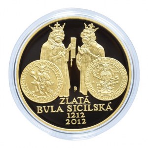 Česká republika 1993-, 10.000 Kč 2012 - Zlatá bula sicilská, Au999, 31.11g, 10.900ks, kapsle, etue, certifikát