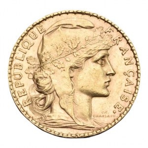 Francie - III. republika 1871 - 1940, 20 frank 1904, Paříž, KM.847, 6.449g, nep.hr., nep.rysky