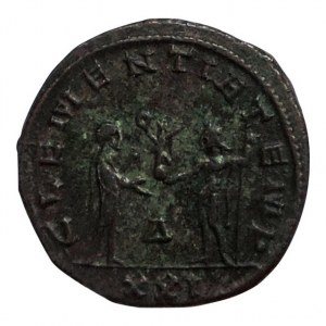 Probus 276-282, AE antoninian, CLEMENTIA TEMP. Císař přijímá Viktorii od Jupitera, Minc. Antiochia, RIC 922, Sear 3243