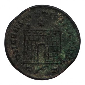 Constantin I. Veliký 306-337, follis, rv: táborová brána, mincovna Ticinium