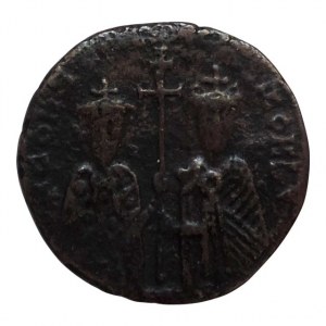 Konstantin VII. 913-959 a Romanus I. 929-944, follis 25 mm, Poprsí císaře Constantina a matky Zoe / 5-řádkový nápis, Constantinopol, Sear 1758