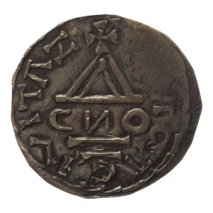 Boleslav II. 972-999, denár Cach -, kaplice s CNO pod lomenicí/meč, východočeské falzum ze 70. let 20. století