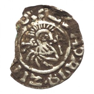 Boleslav II. 972-999, denár Cach 123, ethelredský typ, 1/4 střížku odlomena, stopy kor. 1,113g/20,2mm