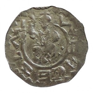 Bořivoj II. 1100-1107, 1118-1120, denár Cach 413 nep.ohnutý okr. 0,345g