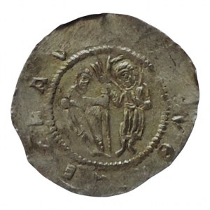 Vladislav II. 1140-1172, denár Cach 587 na rubu kulička vlevo, dr.ned., 0,759g