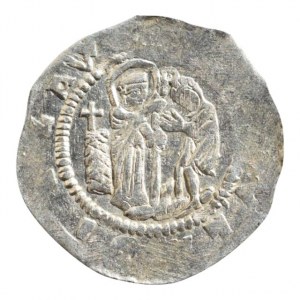 Vladislav II. 1140-1172, denár Cach 587var., otočené písmeno E v ploše rev., ned.opis, 0.69g, R