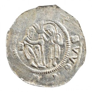 Vladislav II. 1140-1172, denár Cach 587var., otočené písmeno E v ploše rev., ned.opis, 0.69g, R