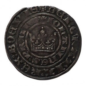 Jan Lucemburský 1310-1346, pražský groš Castelin 1, mírně okrájený (?) nep.ned., patina, sbírkový 3,284g