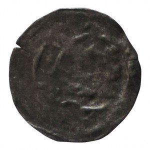 Karel IV. 1346-1378, Česká Falc, fenik Nechanický A/1/2, lev s opisem KAROLVS, korunovaná hlava čelně, mincovna Lauf, patina 0,316g R