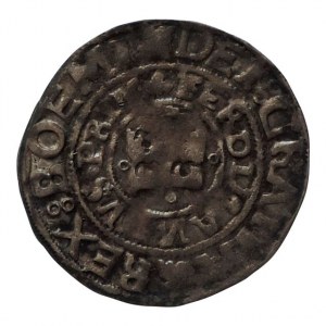Ferdinand I. 1526-1564, pražský groš b.l., Chvojka T 6var, rv: l, Smělý typ XII E/E, císařská koruna s kroužky po stranách a dole, patina, Chaurova značka 2,643g