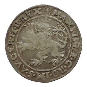 Maxmilián II. 1564-1576, bílý groš 1575 Jáchymov-Geitzköfler, MKČ 238, dr.škr.