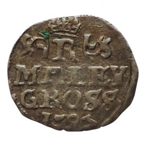 Rudolf II. 1576-1611, malý groš 1597 Praha-Erckerová HN 38b/7a