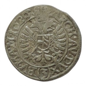 Ferdinand II. 1619-1637, 3 krejcar 1626 Praha-Hübmer, MKČ 759v, D:G.R.I (zn) S.A…..