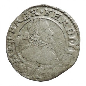 Ferdinand II. 1619-1637, 3 krejcar 1627 Praha-Hübmer, MKČ 760, ned.