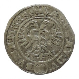 Ferdinand II. 1619-1637, 3 krejcar 1628 Praha-Hübmer, MKČ 760