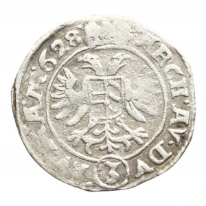 Ferdinand II. 1619-1637, 3 krejcar 1628 Praha-Hübmer, nep.ned.