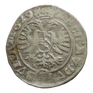 Ferdinand II. 1619-1637, 3 krejcar 1629 Praha-Hübmer, MKČ 760, dr. ned.