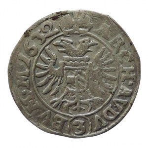 Ferdinand II. 1619-1637, 3 krejcar 1632 Praha-Schuster, MKČ 761