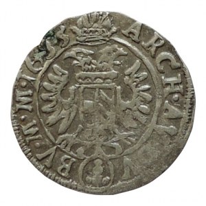 Ferdinand II. 1619-1637, 3 krejcar 1633 Praha-Schuster, MKČ 763 n.ned.