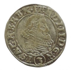 Ferdinand II. 1619-1637, 3 krejcar 1636 Praha-Schuster, MKČ 763