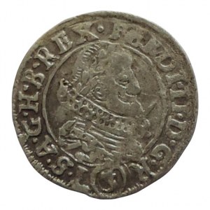 Ferdinand II. 1619-1637, 3 krejcar 1636 Praha-Schuster, MKČ 763