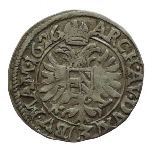 Ferdinand II. 1619-1637, 3 krejcar 1626 Kutná Hora-Hölzl, MKČ 809 nad.hl.tečka