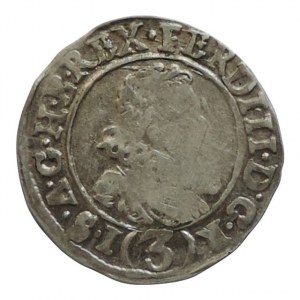 Ferdinand II. 1619-1637, 3 krejcar 1632 Jáchymov-Steinmüller, MKČ 846, nedor.