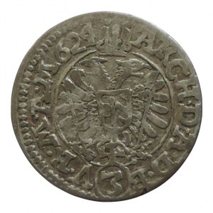 Ferdinand II. 1619-1637, 3 krejcar 1624 CW Brno-Wohnsiedler, MKČ 884