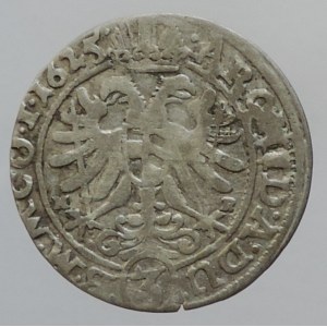 Ferdinand II. 1619-1637, 3 krejcar 1625 HR Vratislav-Riedel, zn. mincmistra po stranách orla, MKČ 1007, dr.škr.