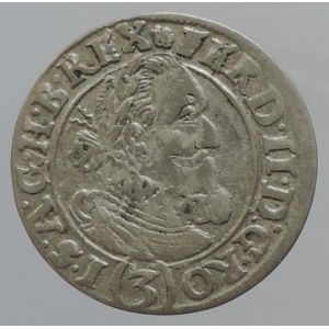 Ferdinand II. 1619-1637, 3 krejcar 1627 HR Vratislav-Riedel, letopočet v opise, MKČ 1013