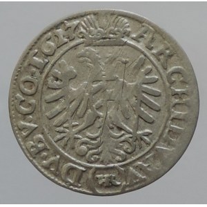 Ferdinand II. 1619-1637, 3 krejcar 1627 HR Vratislav-Riedel, letopočet v opise, MKČ 1013