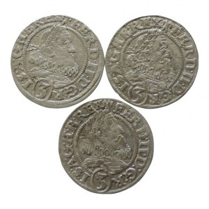Ferdinand II. 1619-1637, 3 krejcar 1628 HR Vratislav-Riedel+Ziesler, letopočet v opise, MKČ 1018 3ks