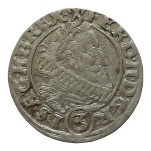Ferdinand II. 1619-1637, 3 krejcar 1630 HR Vratislav-Riedel+Ziesler, MKČ 1018