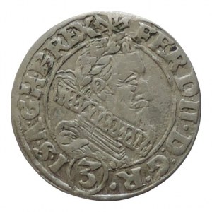 Ferdinand II. 1619-1637, 3 krejcar 1630 HR Vratislav-Riedel+Ziesler, MKČ 1023 zn.mincmistra Zieslera typ 3
