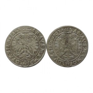 Ferdinand II. 1619-1637, 3 krejcar 1630 PH Vratislav-Hema, MKČ 1021, nad hlavou různé značky 2ks